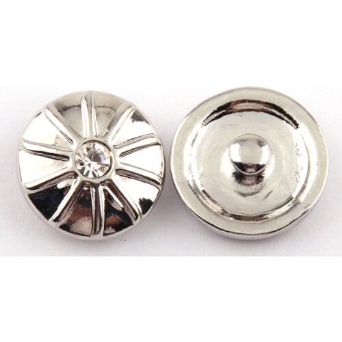 Free drop shipping new arrive 1.8-2cm alloy shiny white CZ sunflower charm DIY snap button metal charms