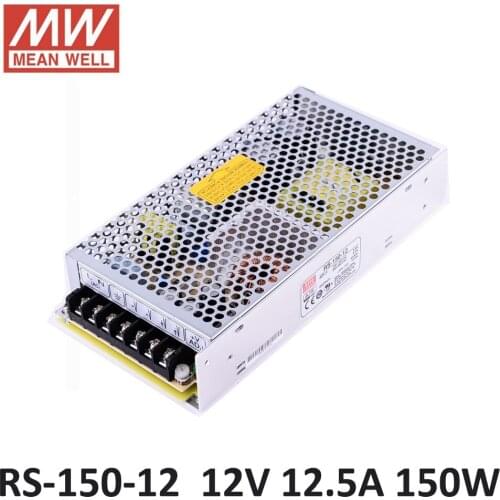 DC Power Source 12V 12.5A 150W Meanwell RS-150-12 Switching Power Supply Driver for LED Strip AC 110/220V Input to DC 12V PSU