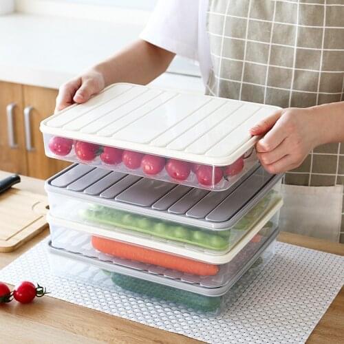 Household Refrigerator Multi-Layer Dumplings Box Multi-Layer Tray Kitchen Food Storage Container Plastic Containers with Lids
