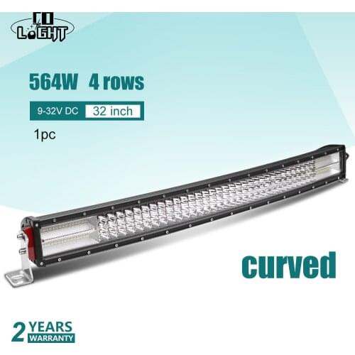 CO LIGHT Off Road 32Inch Led Work Light 8D 564W Additional Lights Curved Quad Row Light Bar for Auto Lada Niva Uaz Vaz Suv 12V