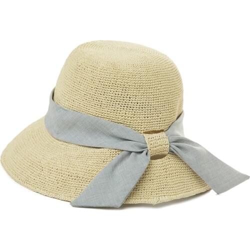 FANCET Beach Summer Straw Sun Hat For Women Wide Brim Packable Foldable Rollable Fashion Casual Ladies 00751