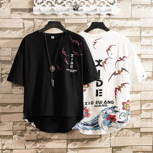 Hip Hop T Shirt Men 2021 Streetwear Harajuku Japanese Tshirts Short Sleeve Trendy Adult Summer Casual Print T-Shirts Fashion