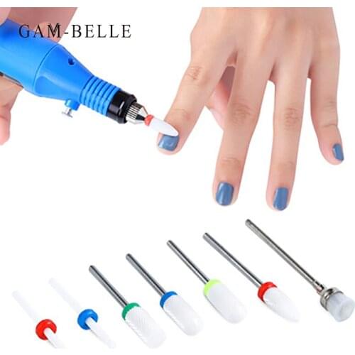 GAM-BELLE 7 Pcs Nail Drill Bits Set Ceramic Milling Cutter Electric Machine Manicure Pedicure Tool Set Mill Cutters Accessories