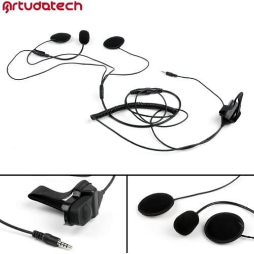 Artudatech 1Pcs 3.5mm Motorcycle Helmet Headset Earpiece Finger PTT For Mobile Phone