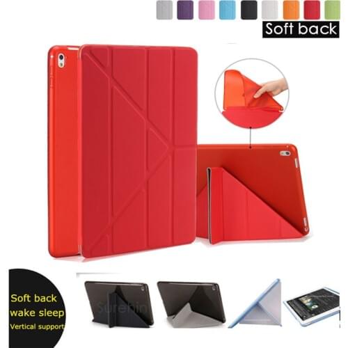 Good tpu silicone soft back leather protect smart case for apple ipad pro 9.7 2 3 4 cover case slim magnetic turn off thin skin