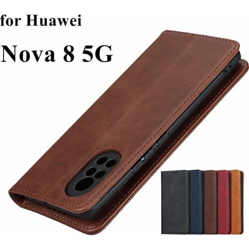 Leather case for Huawei Nova 8 5G Flip case card holder Holster Magnetic attraction Cover Case Wallet Case
