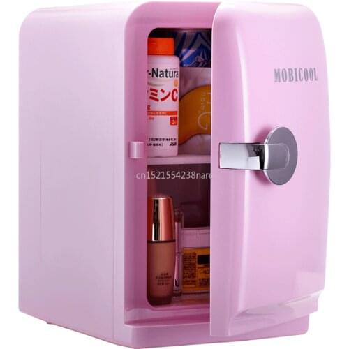 220V /12V Pink 5L Mini Home Car Fridge Mobile Refrigerator Mute Food Grade PP Freezer ABS Aluminum 5-65 Celsius Cold/warm Box