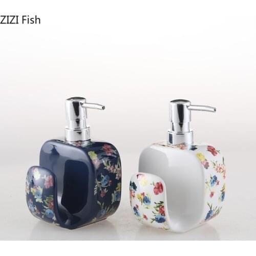 400ml Multifunctional Dual Purpose Lotion Bottle Ceramic Bathroom Soap Dispenser Set Home Hotel Hand Sanitizer Points Bottling