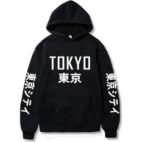 Tokyo Letter Printing Fashion Men Hoodies Harajuku Style Hip Hop Sweatshirt Women Outdoor Jogging Streetwear Plus Size Pullover