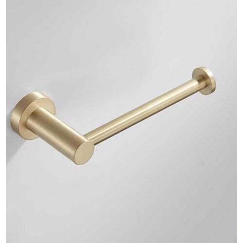 MTTUZK Brass Brushed Gold Paper Holder Wall Mounted Toilet Tissue Holder robe hook Toothbrush holder Toilet brush Soap dish