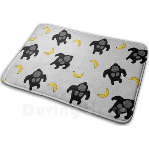 Gorilla Soft Non-Slip Mat Rug 400 Carpet Cushion Gorilla Monkey Kawaii Cute Banana Fruit Cartoon Anime Pattern Cool Design