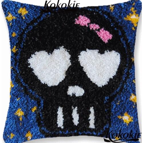 Crocheting Rug Kits yarn Latch Hook making Kits Cross-stitch Embroidery Pillowcase Unfinished Handmade cartoon cushion blanket