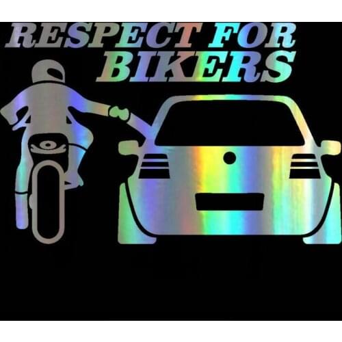 Window Sticker 20*13cm Respect for Bikers Auto Stickers and Decals Funny Motorcycle window Styling JDM Vinyl Stickers On window