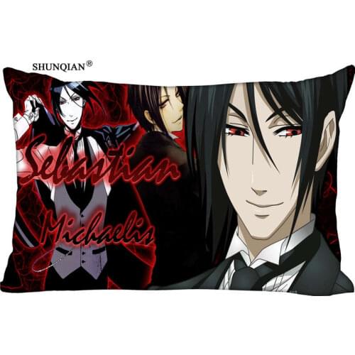 New Sebastian Black Butler Pillow Case Custom Wedding Pillowcase Cover Cases Gift Zippered Rectangle Pillow Case