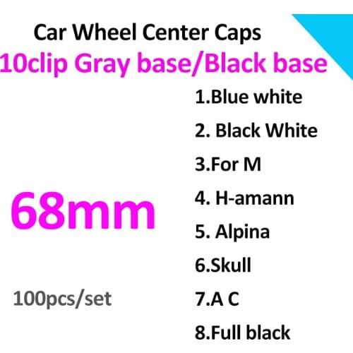 Wholesale 100pcs Car Wheel Center Hub caps Rims Logo Emblem 68mm 10pin Wheels hubCaps for 1 3 5 7 X3 X5 M3 M5 90 F10 F30