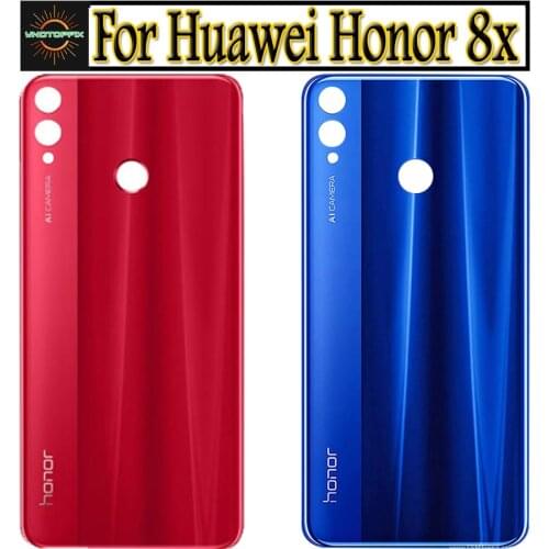 For HUAWEI Honor 8X Battery Cover Rear Glass Door Housing Case Back Panel With Camera Lens For Honor 8X Battery Cover+Adhesive