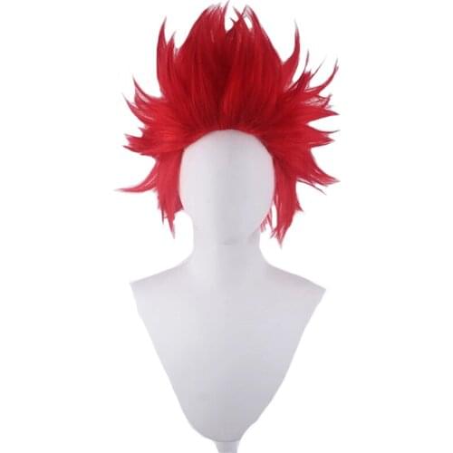 Anime Wig Red Mens Halloween Carnival Cosplay Props Heat-resistant High-temperature Synthetic Fiber Wig