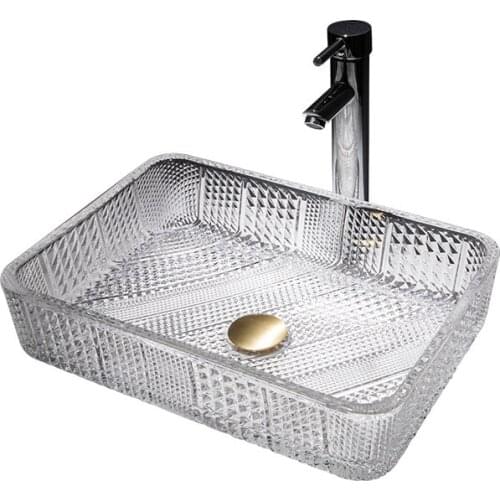 Boweiya sanitary ware one-drop shipping, hotel bathroom wash basin, die-casting craft art glass cylindrical above counter basin