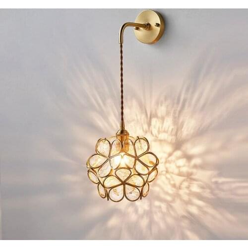 Modern LED Wall Lights Flower Shape Glass Wall Lamp Home Decor Creative Lighting Living Room Bedroom Lights Bedside Hotel Lights