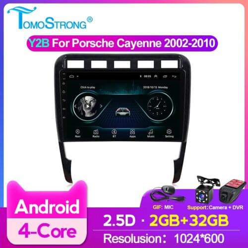 TOMOSTRONG Android 2+32GB Car GPS Navigation Radio player For Porsche Cayenne 2002-2010 Multimedia Carplay SWC WIFI