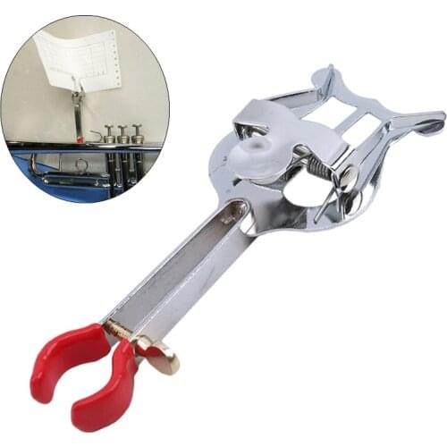 Clamp On Durable Pocket Trumpet Music Clip Marching Winch Stand Lightweight Parts Travel Stainless Steel Holder For Lyre Sheet