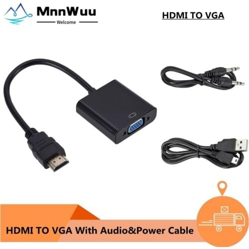 Male to Female HDMI-compatible to VGA Adapter HD 1080P Audio Cable Converter For PC Laptop TV Box Computer Display Projector