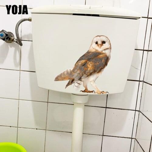 YOJA 21.4×22.4CM Owl Animal Funny Bathroom Toilet Stickers Personality Home Wall Decoration Decals T1-3231