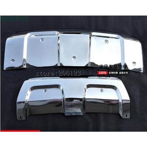 2pcs Stainless Steel Front + Rear Bumper Guard Protector Skid Plate Board for Land Rover Range Rover Sport 2014 2015