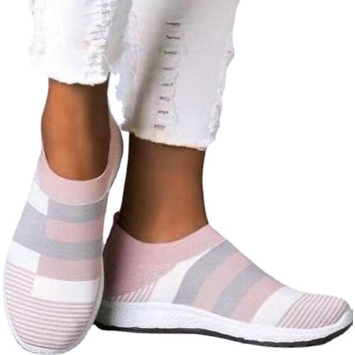 Women Shoes Breathable Casual Flat Shoes Slip on Ladies Shoes For Women Color Matching Women Flats Luxury Brand Women Sneakers