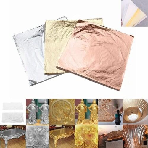 100pcs Copper Foil Paper Gilding Art Craft DIY Furniture Decoration Glass Photo Frame Ceiling Multi Function Decor Accessories