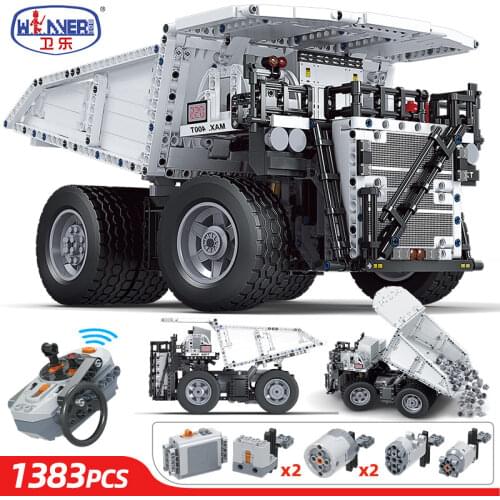 1383PCS City Technical RC Engineering Vehicle Remote Control Big Power Mining Truck Building Blocks Bricks Toys For Children