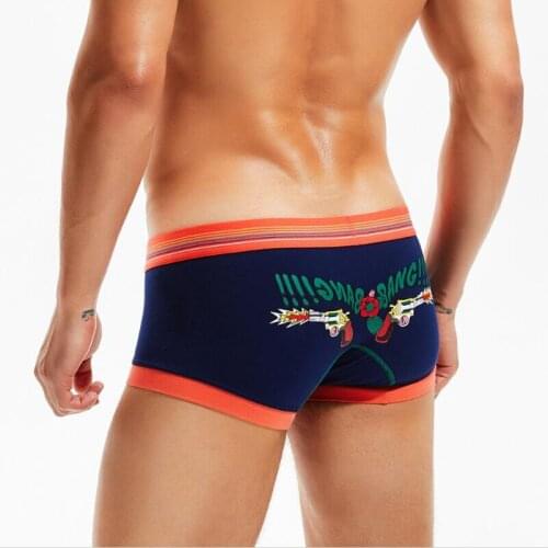 3pcs/lot New SEOBEAN Mens boxer underwear Cotton low-waist sexy slim shorts boxer male underwear