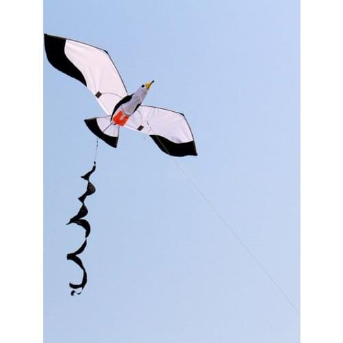 3D Seagull Kite Single Line Flying Kites with Tail and Handle for Adult and Kid F3ME