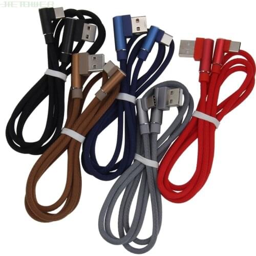 50pcs/lot 2 Side 90 Degree Elbow USB Type C Cable for Samsung Galaxy S9 S8 USB C Charger USB Cable for Xiaomi Mi9 Oneplus 6