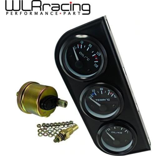 52mm Oil Temp Gauge+Water Temp Gauge+Oil pressure Gauge Meter With Sensor 3in1 Electronic Triple Gauge Kit Auto Car Meter TAG03