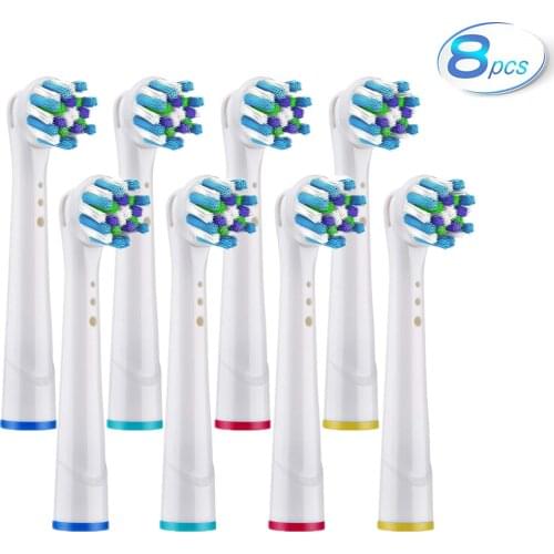 8pcs Sensitive Gum Care Toothbrush Heads For Oral B Toothbrush Head Soft Bristle,Vitality Dual Clean Cross Action Brush Head