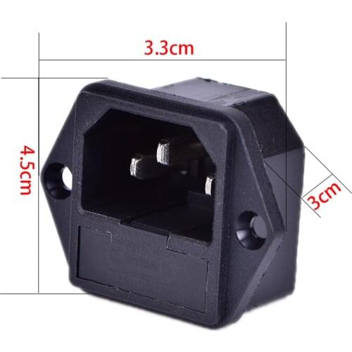 AC AC-03 Power Socket With Safety Fuse Holder Socket Connectors 10A 250V