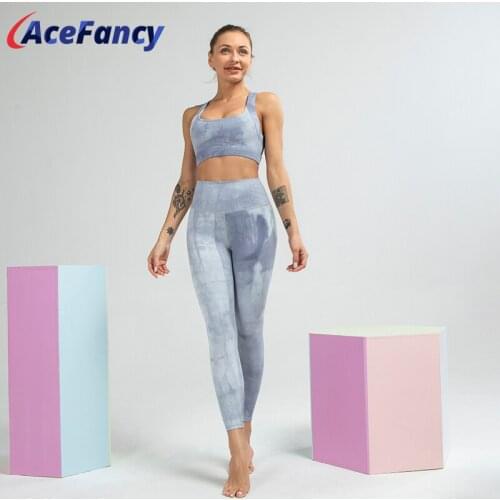 Acefancy Seamless Yoga Set Women Push Up Sport Bra Yoga Leggings Absorb Sweat 2 Piece Outfits Yoga Sets Women Gym Clothes T109