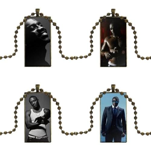 Akon For Kids Beads Glass Pendant Necklace Handmade Half Pendant Rectangle Necklace