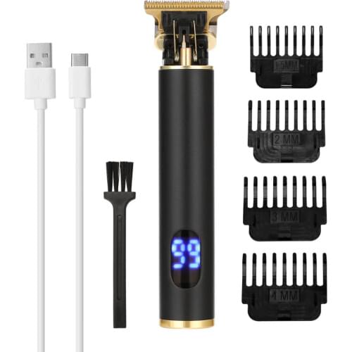 Battery Display Hair Cutter Professional USB Hair Trimmer Men Rechargeable Electric Powerful Haircut Machine Carving Hair Tool