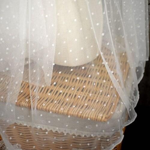 White Red Jaquard Dot Stretchy Mesh Lace Fabric For Girls' Tulle Dress Wedding Garment Sewing Decorative Net Fabric 50X150cm