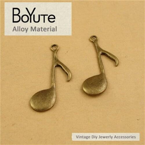 BoYuTe (50 Pieces /lot) 40*22MM Antique Bronze Plated Zinc Alloy Music Pendant Diy Charms Jewelry Accessories Parts