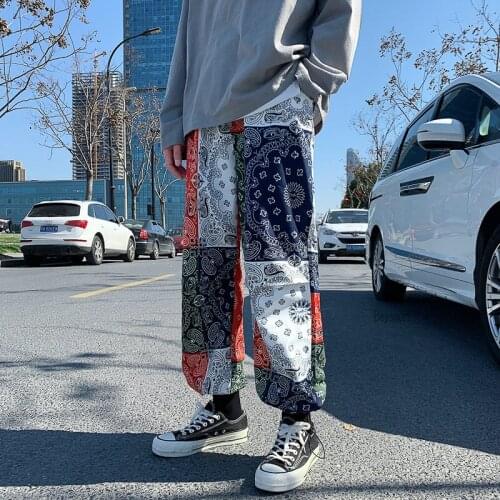 Hip hop Men sweatpants 2021 Summer Streetwear Style Jogging pants men Pattern Oversize Fashion Straight pants joggers men