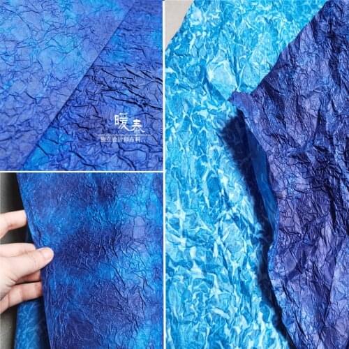 Paper Sence Fabric Klein Blue Pleats DIY Photo Props Decor Modeling Design Graduation Project Art Clothes Designer Fabric
