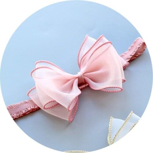 Baby hair band yarn bow baby headband hair band elastic headgear Hair Accessories Newborn Mesh Hair Band Turban Girls Hairband