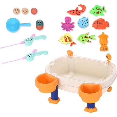 Childrens Magnetic Fishing Tray for Kids Sand Water Playing Table Magnetic Fishing Game Educational Outdoor Bathing Toys