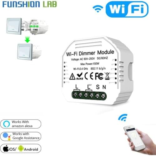 DIY Smart WiFi Light LED Dimmer Switch Smart Life/Tuya APP Remote Control 1/2 Way Switch,Works with Alexa Echo Google Home