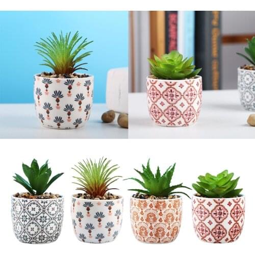 Artificial Succulent Plants Potted Small Faux Fake Greenery Indoor Outdoor Decor