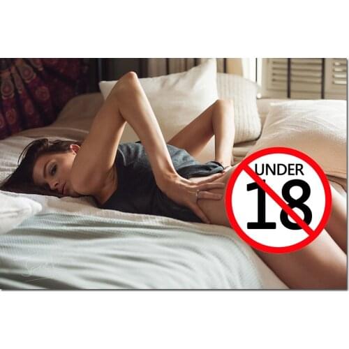 Sexy Girl on the Bed Canvas Paintings Simple Wall Art Postrs and Prints Pictures for Living Room Home Decor