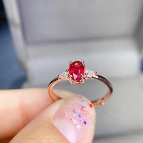 KJJEAXCMY fine jewelry S925 sterling silver inlaid natural ruby new girl vintage ring support test Chinese style hot selling
